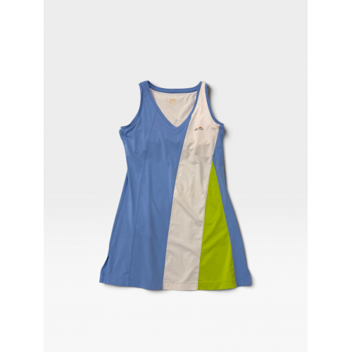 Ellesse Γυναικείο Vintage Αθλητικό Φόρεμα Tennis Style Μπλε / Λευκό / Lime / Pre-Owned